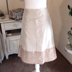 Vintage M. Kalan Raw Silk Skirt. Fairycore, Old Money, Lace